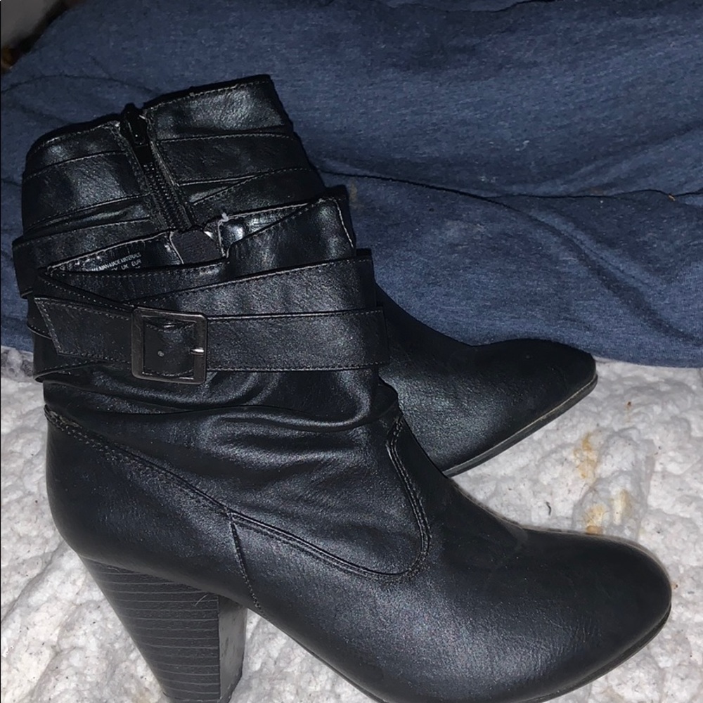 Black heeled ankle boots